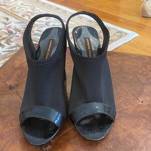 Adrienne Vittadini Black Slingback Heels